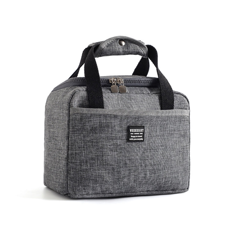 Portable Lunch Bag Thermal Insulated Lunch Box Tote Cooler Handbag 24  x 17 x 14cm(Gray)