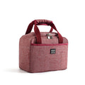 Portable Lunch Bag Thermal Insulated Lunch Box Tote Cooler Handbag 24  x 17 x 14cm(Wine Red)