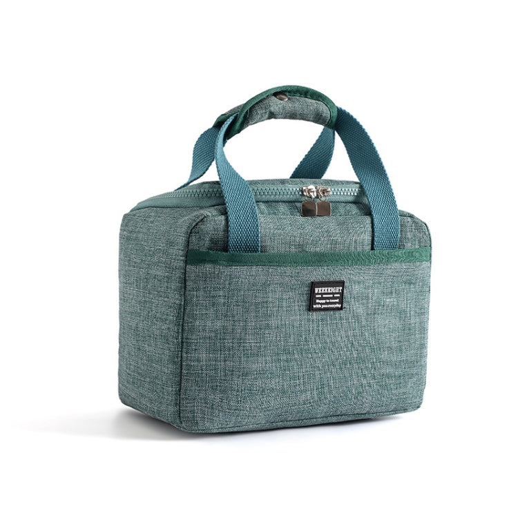 Portable Lunch Bag Thermal Insulated Lunch Box Tote Cooler Handbag 24  x 17 x 14cm(Dark Green)