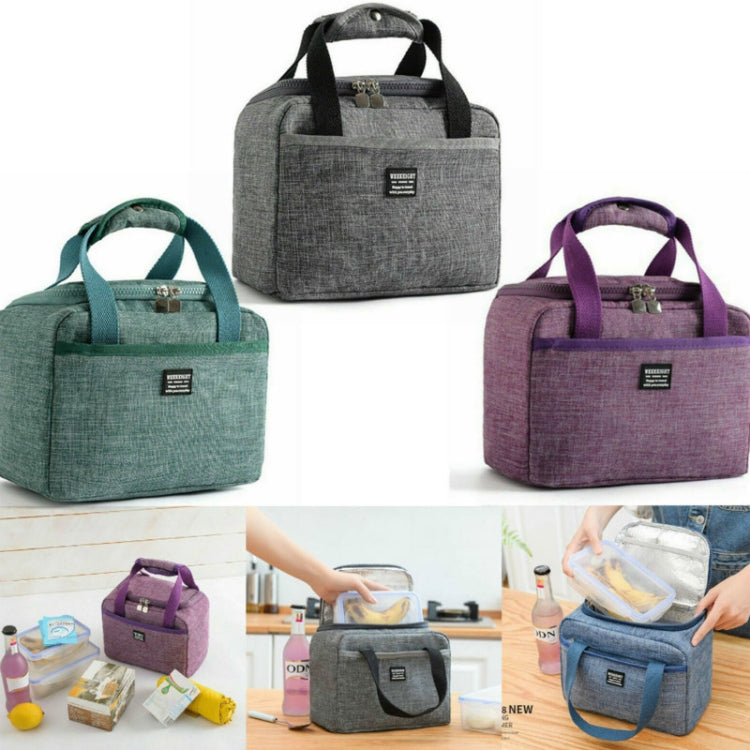 Portable Lunch Bag Thermal Insulated Lunch Box Tote Cooler Handbag 24  x 17 x 14cm(Blue)
