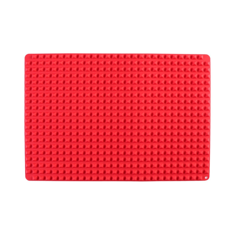 Silicone Pyramid Baking Chicken Mat Oil Filter Oil Separation Baking Mat BBQ Bread Cookie Oven Baking Mat(Red)