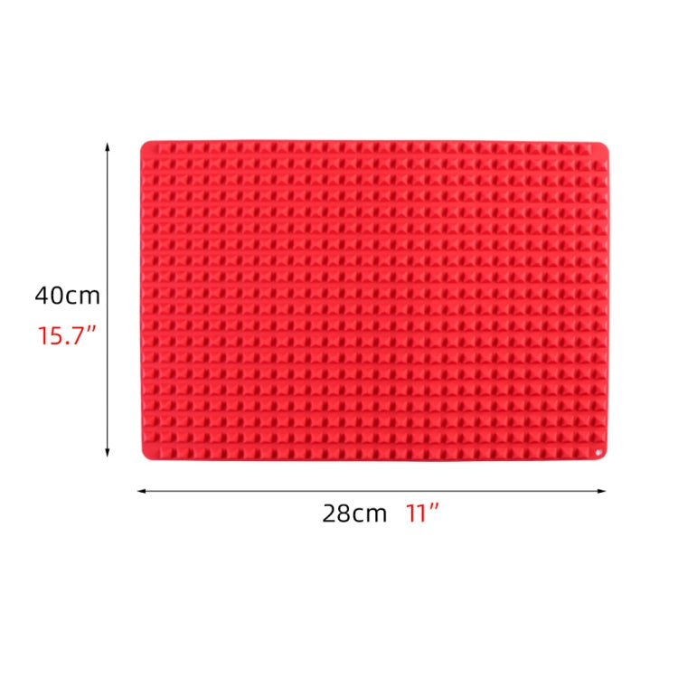 Silicone Pyramid Baking Chicken Mat Oil Filter Oil Separation Baking Mat BBQ Bread Cookie Oven Baking Mat(Black)