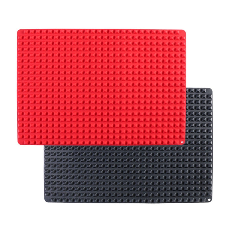 Silicone Pyramid Baking Chicken Mat Oil Filter Oil Separation Baking Mat BBQ Bread Cookie Oven Baking Mat(Red)