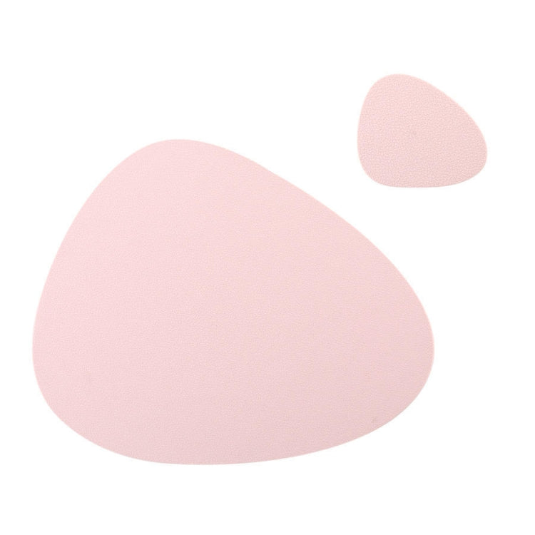 Placemat+Coaster Silicone Placemat Insulation Texture Scalloped Cushion(Pink)