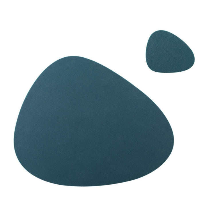 Placemat+Coaster Silicone Placemat Insulation Texture Scalloped Cushion(Green)