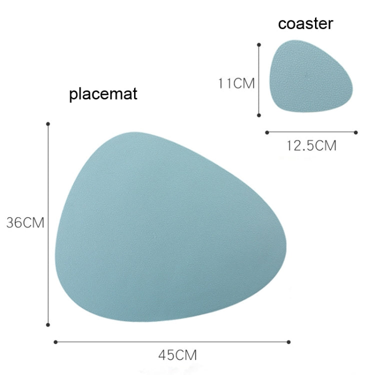 Placemat+Coaster Silicone Placemat Insulation Texture Scalloped Cushion(Blue)