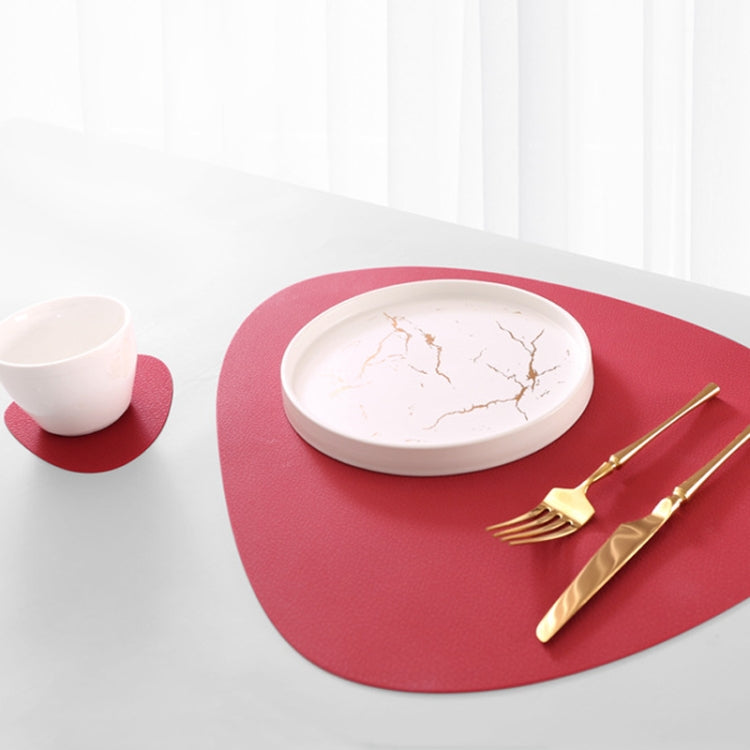 Placemat+Coaster Silicone Placemat Insulation Texture Scalloped Cushion(Blue)