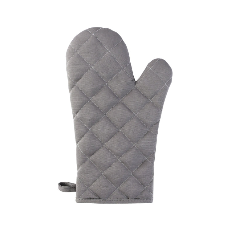 Cotton Insulated Diamond Thickened Gloves Hookable Storage Oven Microwave Baking Gloves(Gray)