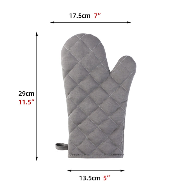 Cotton Insulated Diamond Thickened Gloves Hookable Storage Oven Microwave Baking Gloves(Black)