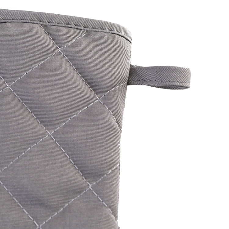 Cotton Insulated Diamond Thickened Gloves Hookable Storage Oven Microwave Baking Gloves(Gray)