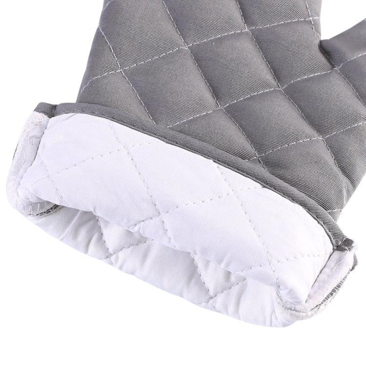 Cotton Insulated Diamond Thickened Gloves Hookable Storage Oven Microwave Baking Gloves(Gray)