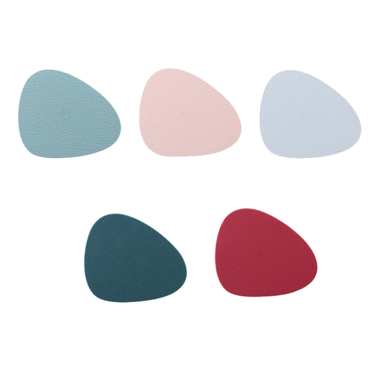 10pcs Teardrop-Shaped Silicone Table Insulation Mat Leather Textured Kitchen Cup And Pot Mat(Pink)