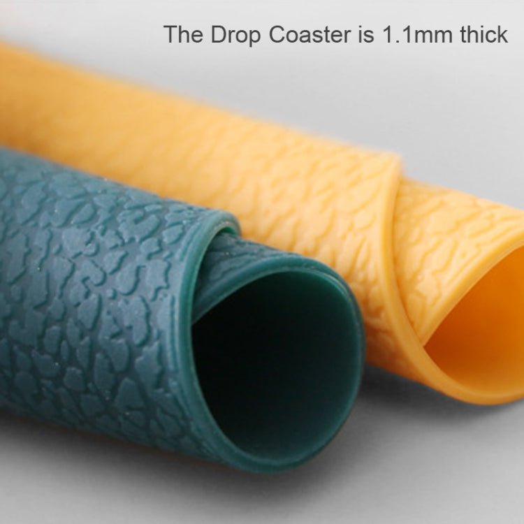 10pcs Teardrop-Shaped Silicone Table Insulation Mat Leather Textured Kitchen Cup And Pot Mat(Blue)