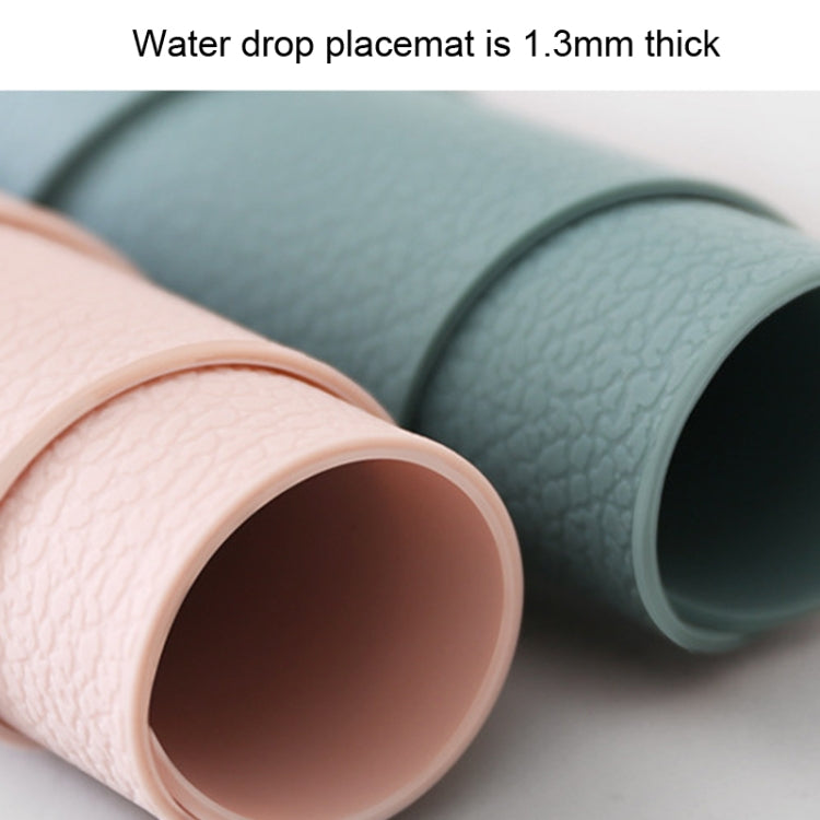 10pcs Teardrop-Shaped Silicone Table Insulation Mat Leather Textured Kitchen Cup And Pot Mat(Pink)