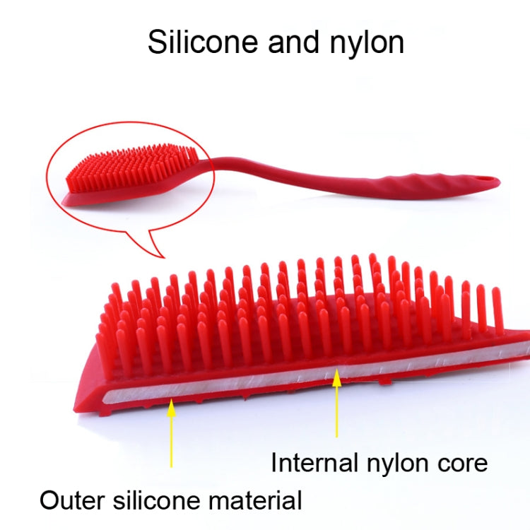 ZYA-251 Silicone Integrated Pot Scrubbing Brush Household Kitchen Cleaning Brush Dishwashing Brush(Red)