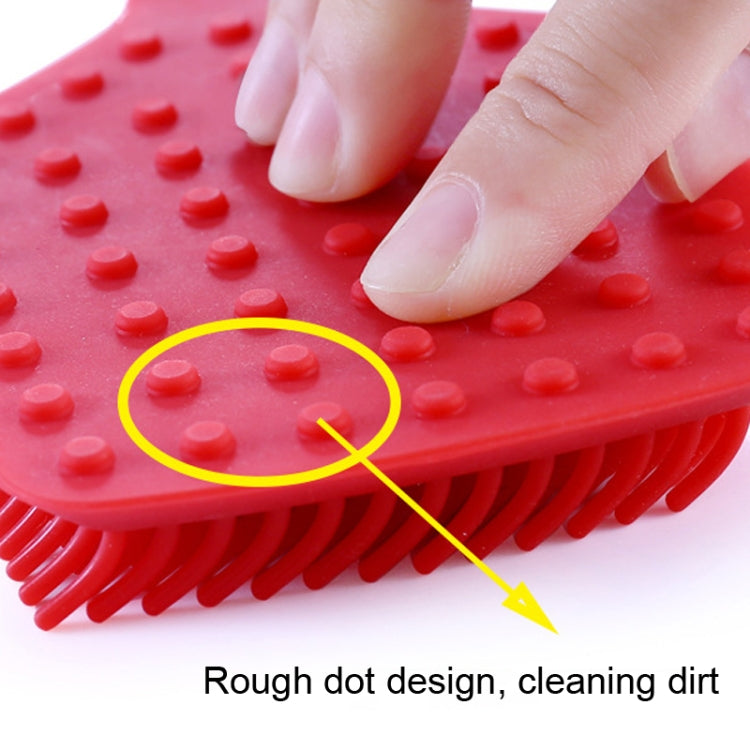 ZYA-251 Silicone Integrated Pot Scrubbing Brush Household Kitchen Cleaning Brush Dishwashing Brush(Red)