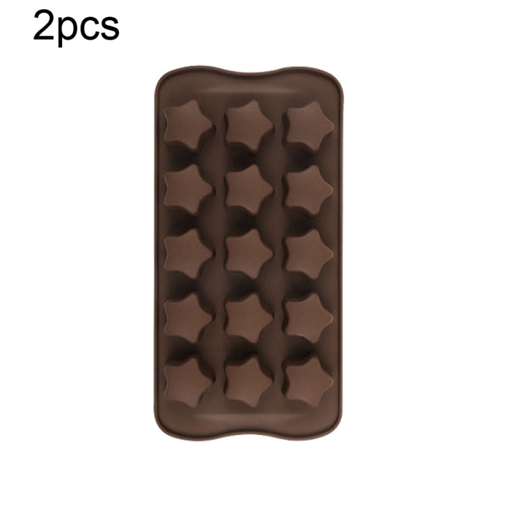 2pcs Silicone Chocolate Mold Jelly Christmas Candy Cake Mould, Style: Star