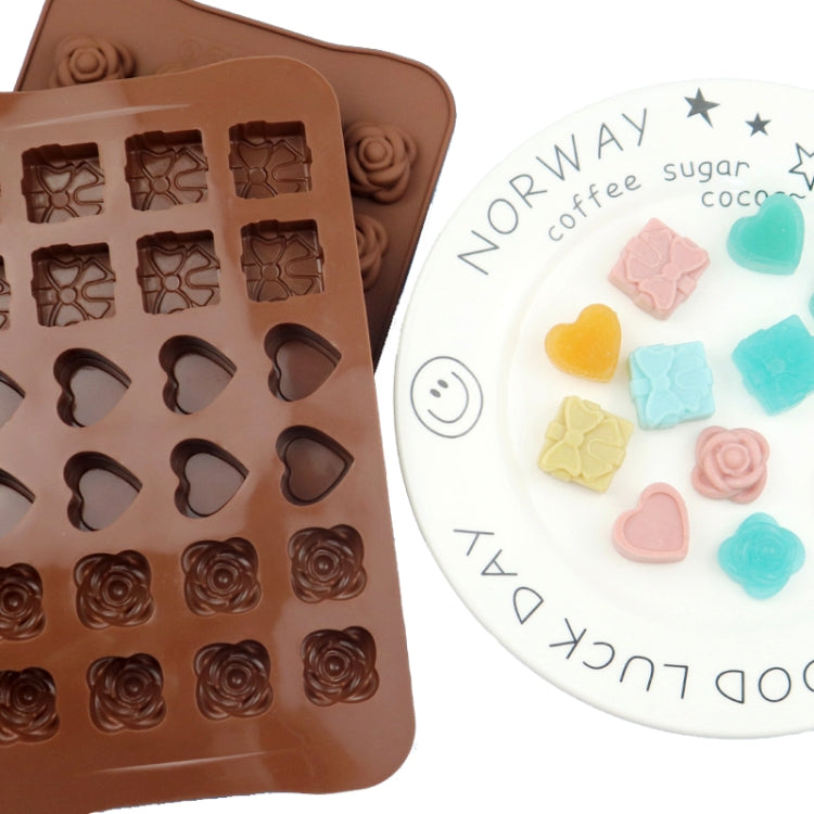 2pcs Silicone Chocolate Mold Jelly Christmas Candy Cake Mould, Style: Heart To Heart