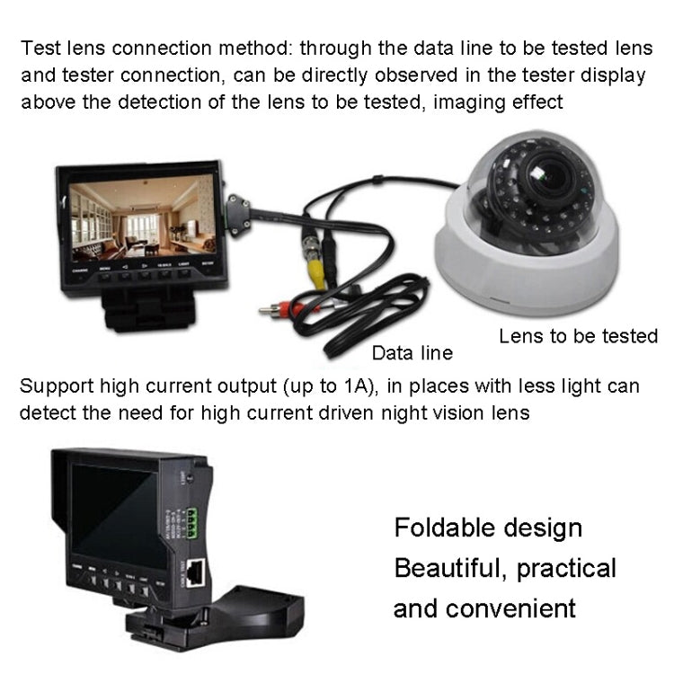 JSK-4300B 4.3 inch Handheld 12V Output Network Cable Monitoring Tester(With US Plug Power Adapter)