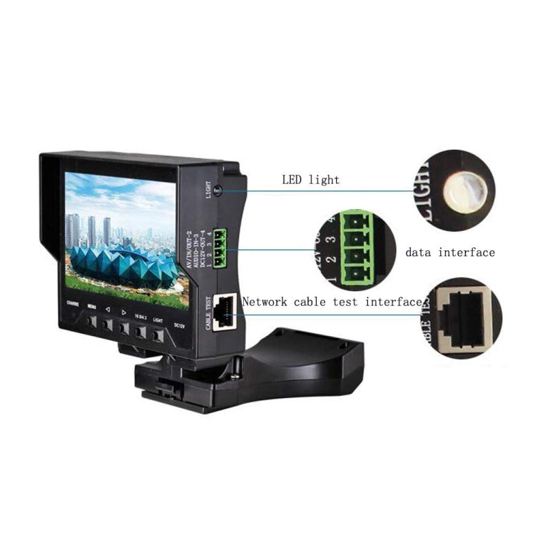 JSK-4300B 4.3 inch Handheld 12V Output Network Cable Monitoring Tester(With US Plug Power Adapter)
