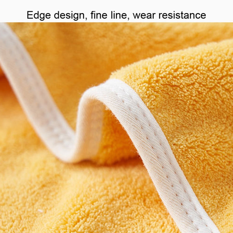 60x120cm Kids Bath Towel Thickened High Density Coral Fleece Hooded Cloak Water Absorbent Cape(Yellow)