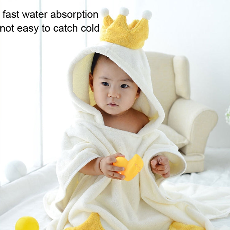 60x120cm Kids Bath Towel Thickened High Density Coral Fleece Hooded Cloak Water Absorbent Cape(Yellow)