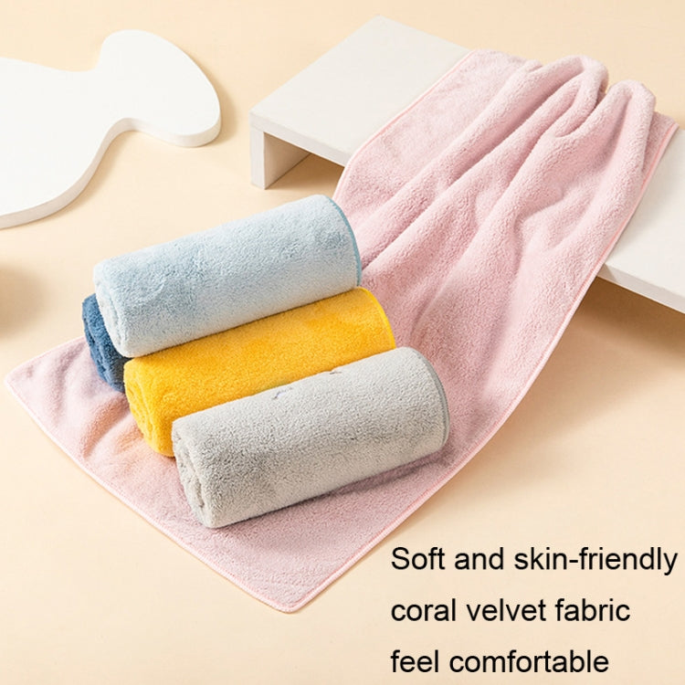 Coral Fleece Cartoon Embroidery Towel Kid Household Thickened Soft Absorbent Towel(Gray)