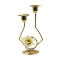 Wrought Iron Double-Headed Candle Holder Party Wedding Table Decoration Candlesticks(Silk)
