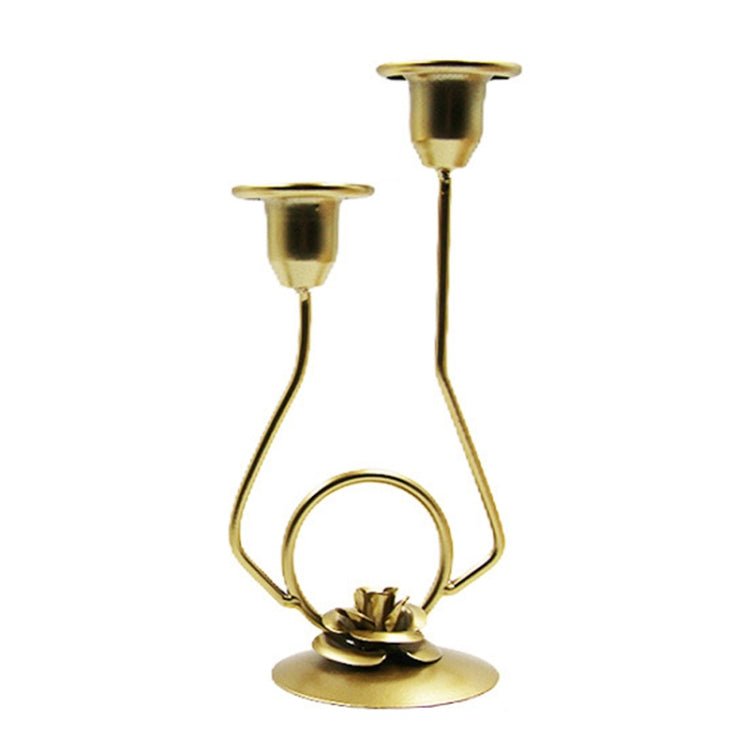 Wrought Iron Double-Headed Candle Holder Party Wedding Table Decoration Candlesticks(Iron)