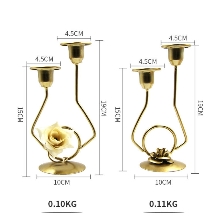 Wrought Iron Double-Headed Candle Holder Party Wedding Table Decoration Candlesticks(Iron)