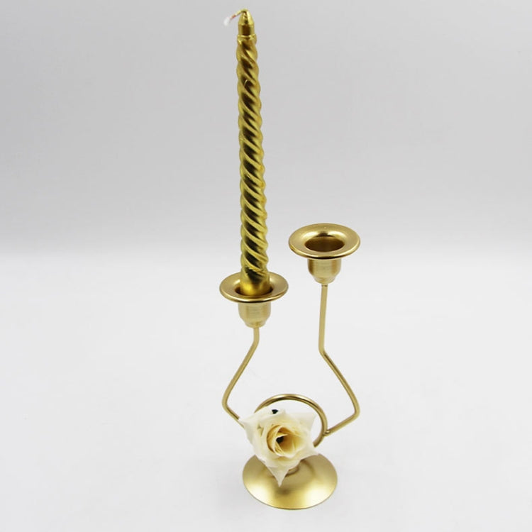 Wrought Iron Double-Headed Candle Holder Party Wedding Table Decoration Candlesticks(Iron)
