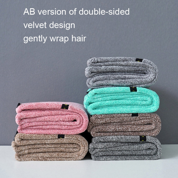Coral Velvet Quick Dry Absorbent Hair Dryer Hat Plus Thicken Shower Cap Hotel Household Wrap Head Towel(Dark Gray)