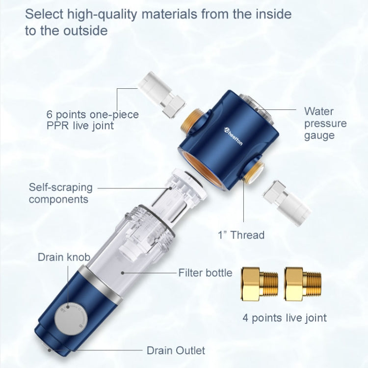 WHEELTON WHT-P0038 Home Whole House High Flow Pre-filter Automatic Rotating Central Water Purifier