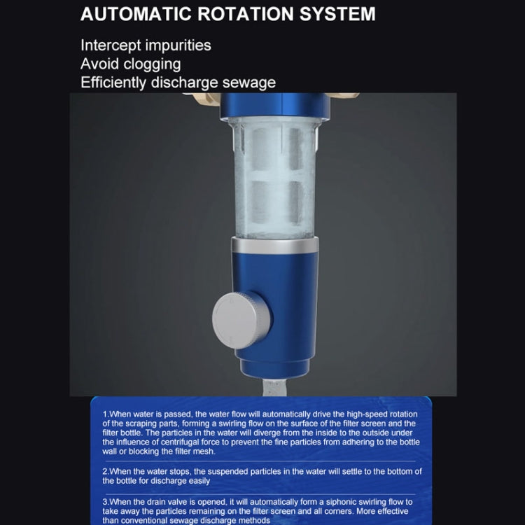 WHEELTON WHT-P0038 Home Whole House High Flow Pre-filter Automatic Rotating Central Water Purifier