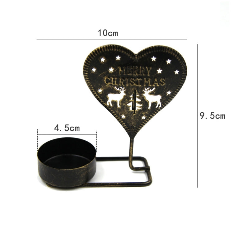 Christmas B Black Gold DH2303-03 Metal Retro Iron Art Candlesticks Ornament Table Candle Cup Decoration Props