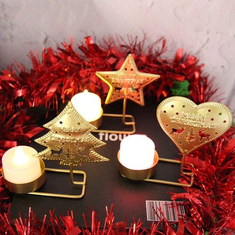 Christmas C Black Gold DH2303-03 Metal Retro Iron Art Candlesticks Ornament Table Candle Cup Decoration Props