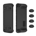 For Steam Deck Game Controller Soft Silicone Protective Cover Case With 4pcs Key Cap(Black)