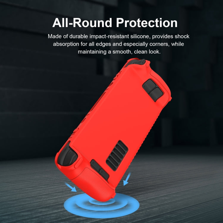 For Steam Deck Game Controller Soft Silicone Protective Cover Case With 4pcs Key Cap(Luminous Blue)