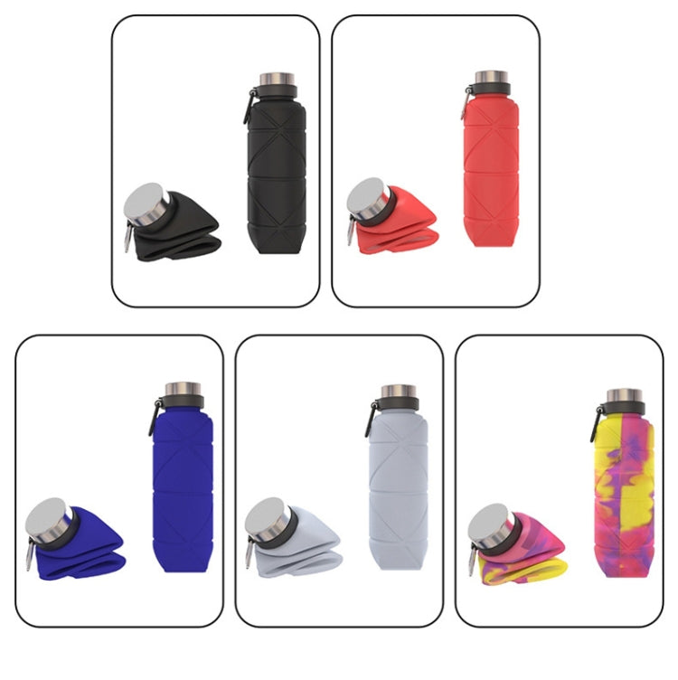 700ml Outdoor Silicone Folding Water Cup Telescopic Water Bottle Travel Drinking Cup With Carabiner(Red)