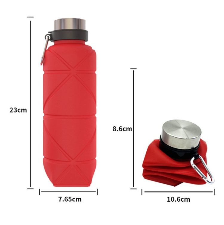 700ml Outdoor Silicone Folding Water Cup Telescopic Water Bottle Travel Drinking Cup With Carabiner(Blue)