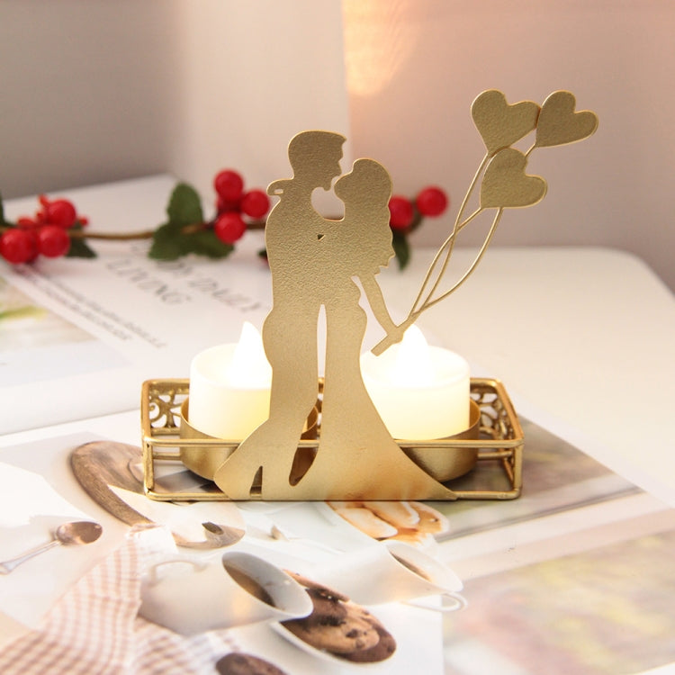 DH2206-03 Valentine Day Romantic Atmosphere Candle Holder Shooting Props Decorative Candlesticks(B)
