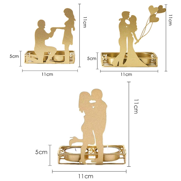 DH2206-03 Valentine Day Romantic Atmosphere Candle Holder Shooting Props Decorative Candlesticks(B)