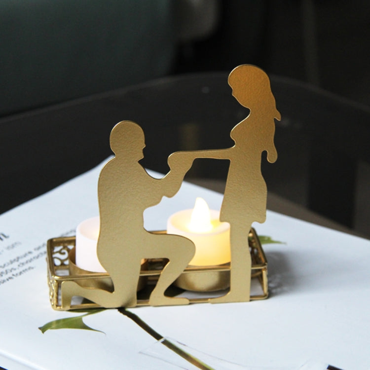 DH2206-03 Valentine Day Romantic Atmosphere Candle Holder Shooting Props Decorative Candlesticks(B)