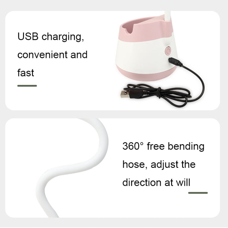 276A USB Charging Desktop Pen Holder Fan with Phone Holder Function Dormitory Portable Fan(Black)