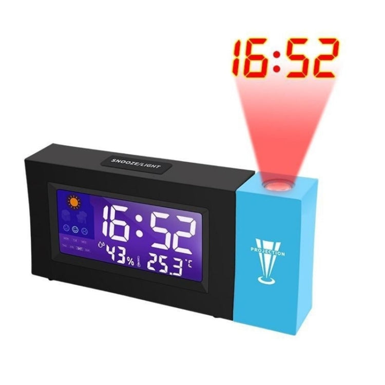 8290 Electronic Colour Screen Weather Clock Weather Forecast Projection Clock Rotatable Digital Clock Without USB Cable