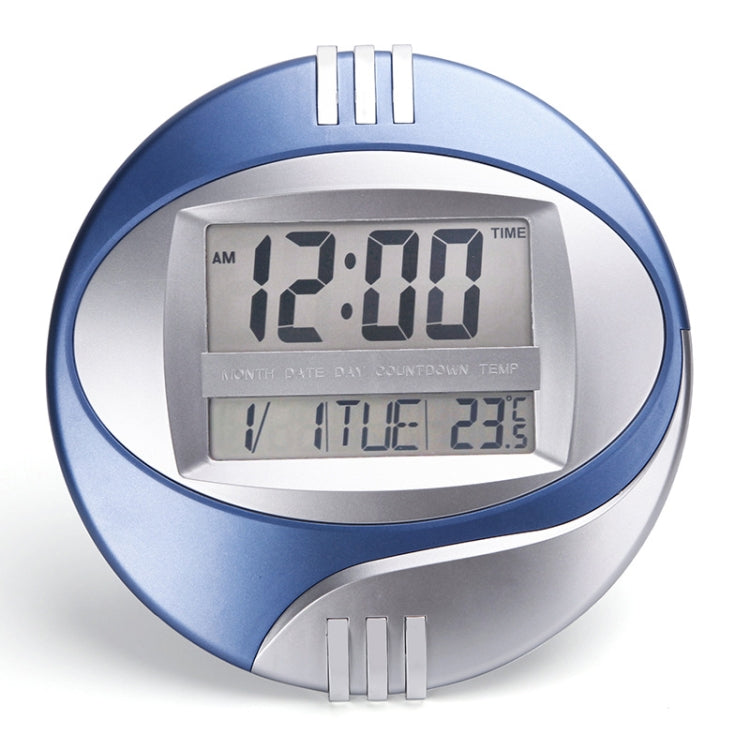 3885N Modern Silent Electronic Clock LCD Large Character Clock(Blue)