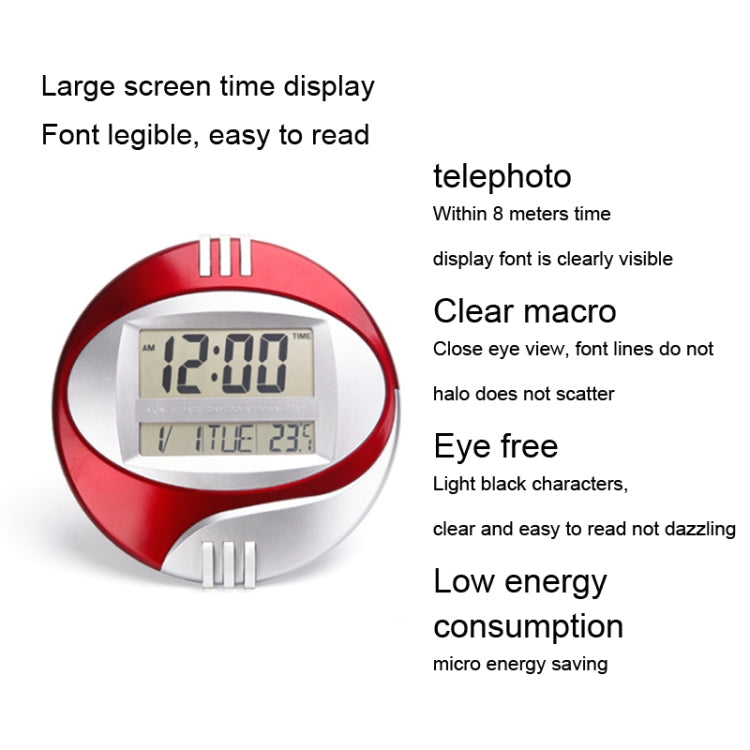 3885N Modern Silent Electronic Clock LCD Large Character Clock(Black)