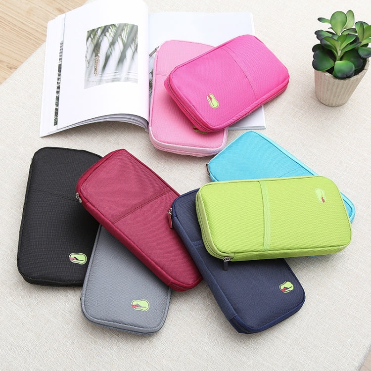 Travel Storage Passport Document Bag Multifunctional Ticket Holder Card Holder(Blue)