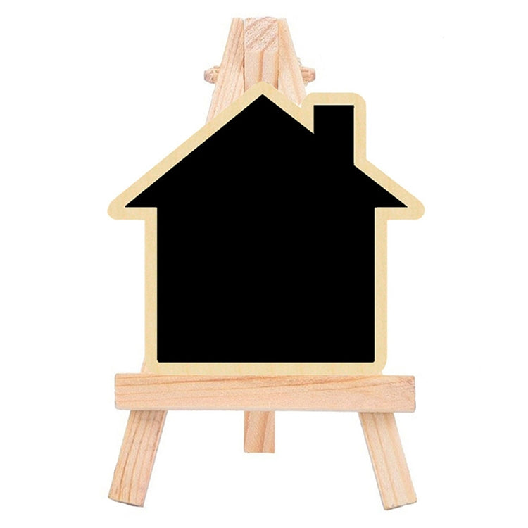 Small Party Shop Message Blackboard Ornaments Pine Tripod Decorative Message Board(House)