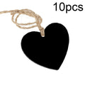 10pcs/Set Mini Hanging Wooden Message Board Home Holiday Decor Lanyard Chalkboard(Heart-shaped)